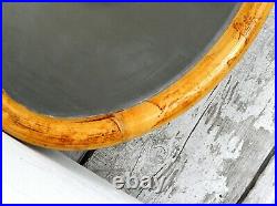 Vintage Bamboo Cane Wicker Oval Shape Mirror Mid Century Rattan Boho Retro Tiki