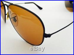Vintage Bausch and Lomb Ray-Ban large metal mat black CHROMAX preowned