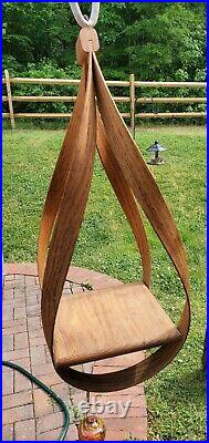 Vintage Bent Wood Tear Drop Hanging Shelf Plant Holder Mid Century Modern 25