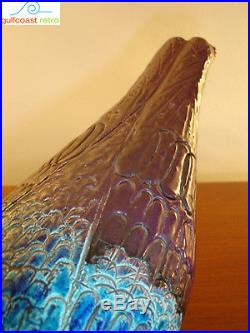 Vintage Bitossi Bird Pigeon Aldo Londi Rimini Blue Purple Mid Century Retro