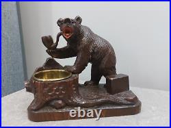 Vintage Black Forest Bear Ashtray Smoker's Stand