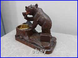 Vintage Black Forest Bear Ashtray Smoker's Stand