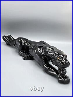 Vintage Black Panther Jaguar 24 Ceramic Figure MCM 1960's Nice