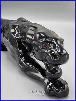 Vintage Black Panther Jaguar 24 Ceramic Figure MCM 1960's Nice