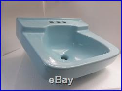 Vintage Blue Bathroom Ceramic Sink Retro Classic Color 74 Mid Century Modern