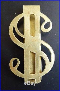 Vintage Brass $ sign Money Clip Classy