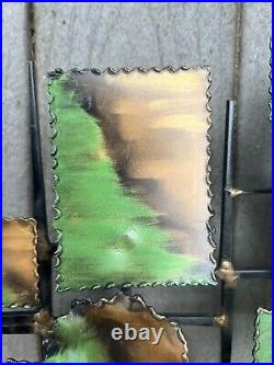 Vintage Brutalist Metal Abstract Wall Art Sculpture Mid-century Signed Free Ship