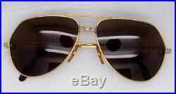 Vintage CARTIER SANTOS Sunglasses Eyeglasses Aviator Style Gold Plated Frame