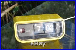 Vintage COPAL 225 Flip Clock Retro Illuminated Clock, 70's Yellow Space Age Chic
