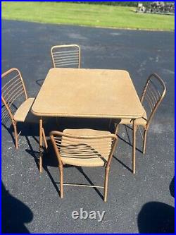 Vintage COSCO Mid Century Modern Retro Folding Chairs And Card Table