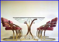 Vintage Cantilever Baughman Dining Mid Century Modern Table Brass Gold Z Regency