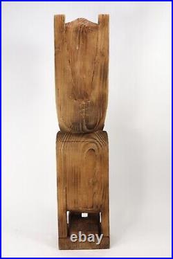 Vintage Carved Wooden Tiki Statue 23 Witco Cryptomeria Wood Mid-Century Modern