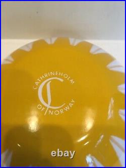 Vintage Catherineholm Enamel Lotus Bowl Yellow Small 5.5 Norway MCM