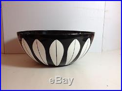 Vintage Cathrineholm Black Lotus Bowl Enamel Norway Mid Century 8 Size