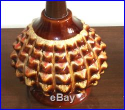 Vintage Ceramic Pineapple Teak Lamp Mid Century Retro Eames Pottery Chalvignac