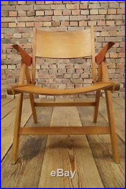Vintage Chair Set 4 x Folding Mid Century Design Wood Danish Modern 60er Retro