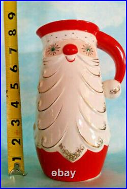 Vintage Christmas Holt Howard Starry Eyed Santa Claus Tall 8 Pitcher 1960 Rare