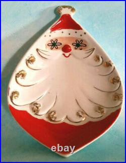 Vintage Christmas Holt Howard Starry Eyed Santa Nut Dish Set Of 3 Nesting RARE