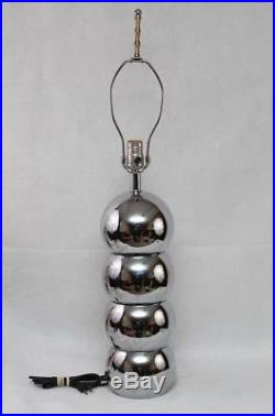 Vintage Chrome Stacked Balls Table Lamp Bubbles Orbs Mid Century Modern Retro