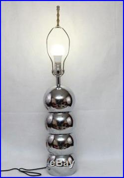 Vintage Chrome Stacked Balls Table Lamp Bubbles Orbs Mid Century Modern Retro