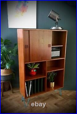 Vintage Danish Bookcase Teak Shelving Display cabinet Hairpin legs Mid Century
