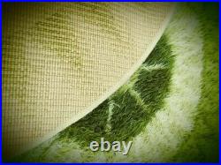 Vintage Danish Mid-century Large Green Abstract Design Shaggy Rug W 54 L 77