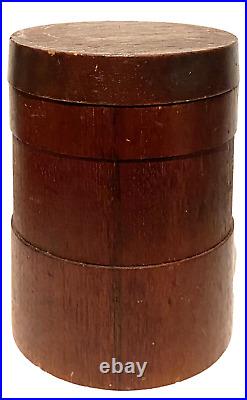 Vintage Denmark Teak Flared Cylinder Artisan Box / Jar MID Century Modern
