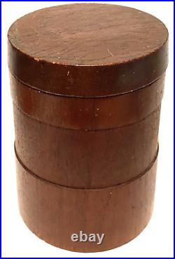 Vintage Denmark Teak Flared Cylinder Artisan Box / Jar MID Century Modern