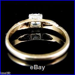 Vintage Diamond Engagement Ring 14k Gold Estate Mid Century Retro Promise c1950s