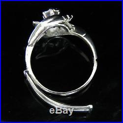 Vintage Diamond Engagement Ring14k White Gold Promise Retro Mid Century Estate