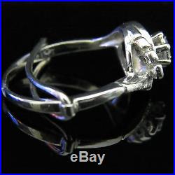Vintage Diamond Engagement Ring14k White Gold Promise Retro Mid Century Estate