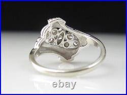 Vintage Diamond Princess Ring 14K White Gold Bypass Retro Mid Century 1/5tdw