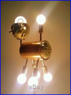 Vintage Dog Puppy Atomic Ufo Lamp Light Fixture Sputnik Eyeball Orb Torino Style