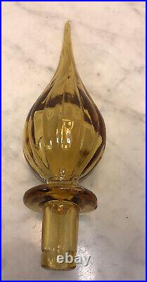 Vintage EMPOLI Amber Glass Genie Bottle Stopper Only