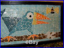 Vintage Evelyn Ackerman Era Mosaic Tile Wall Art Toucans Possible Studio Piece