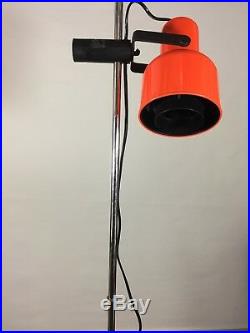 Vintage Floor Lamp Made in Sweden Mid Century Light Retro Orange Standing Lamp