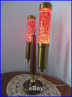 Vintage Florence Art Co. Glitter Motion Table Lamp Mid Century Retro Eames Era