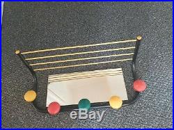 Vintage French MID Century Multi-coloured Wall Hanging Coat / Hat Rack