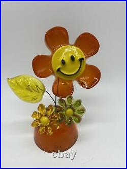 Vintage Gamut Designs lucite acrylic Happy Smiley Face flower base 1960s 1970s