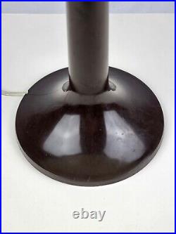 Vintage Gilbert Mushroom Table Lamp Brown & White mid-century Working good cond