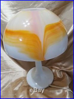 Vintage Gilbert Softlite orange Swirl Mushroom Retro Table Lamp Mid Century 70S