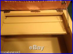 Vintage Gold Burlington Hawkeye Sewing Box Bench Stool Basket MID Century Retro