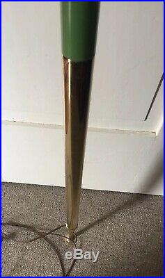 Vintage Green Mid Century 3-Shade Tension Pole Lamp MCM RETRO