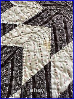 Vintage Hand Stitched Patchwork Quilt Retro Mid Century Style