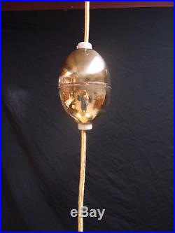 Vintage Hanging Brass & Glass Saucer Lamp Light MID Century Chandelier Retro 18
