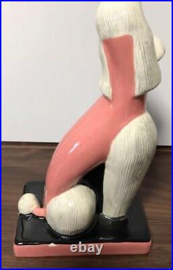 Vintage Hedi Schoop Pottery poodle Figurine 11.8 inch High Mid-Century