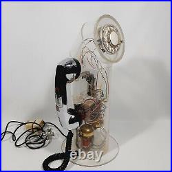 Vintage ITT Teleconcepts lucite clear rotary periscope phone tested mid century