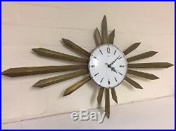 Vintage Iconic Mid Century Metamec Starburst Sunburst Wall Clock Retro