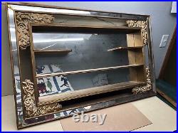 Vintage Illinois Moulding Mid Century Shadow Box Wall Display Mirror Shelf