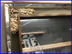 Vintage Illinois Moulding Mid Century Shadow Box Wall Display Mirror Shelf
